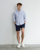 Men Tencel Cotton Drawstring Short Navy Blue