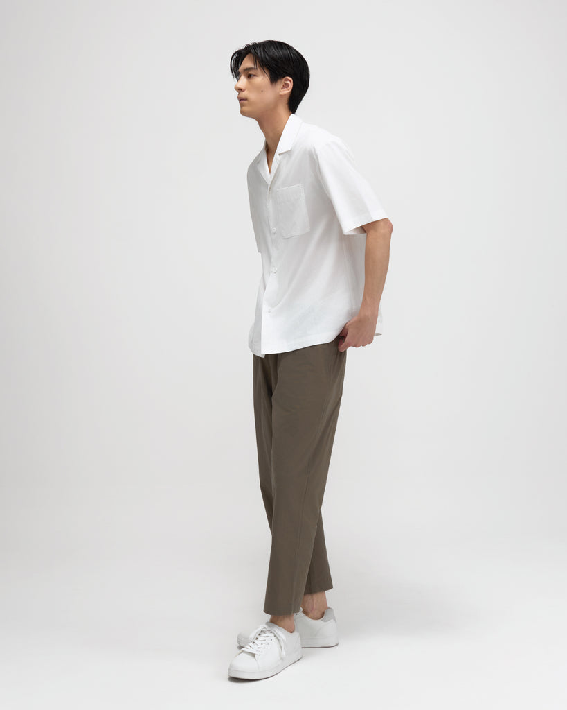 Men's Relaxed Camp Collar Shirt White