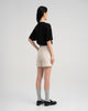 Women Cotton Twill Pleat Short Sandstone