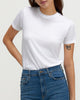 Women Tencel Lyocell Crew Neck T-Shirt White