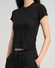 Women Tencel Lyocell Baby Tee Black