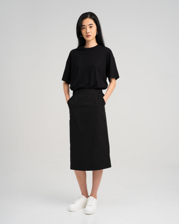 Women Tencel Lyocell Relaxed Tee Black