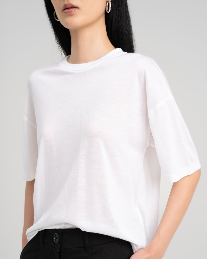 Women Tencel Lyocell Relaxed Tee White