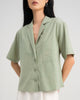 Women's Relaxed Camp Collar Shirt Laurel Green