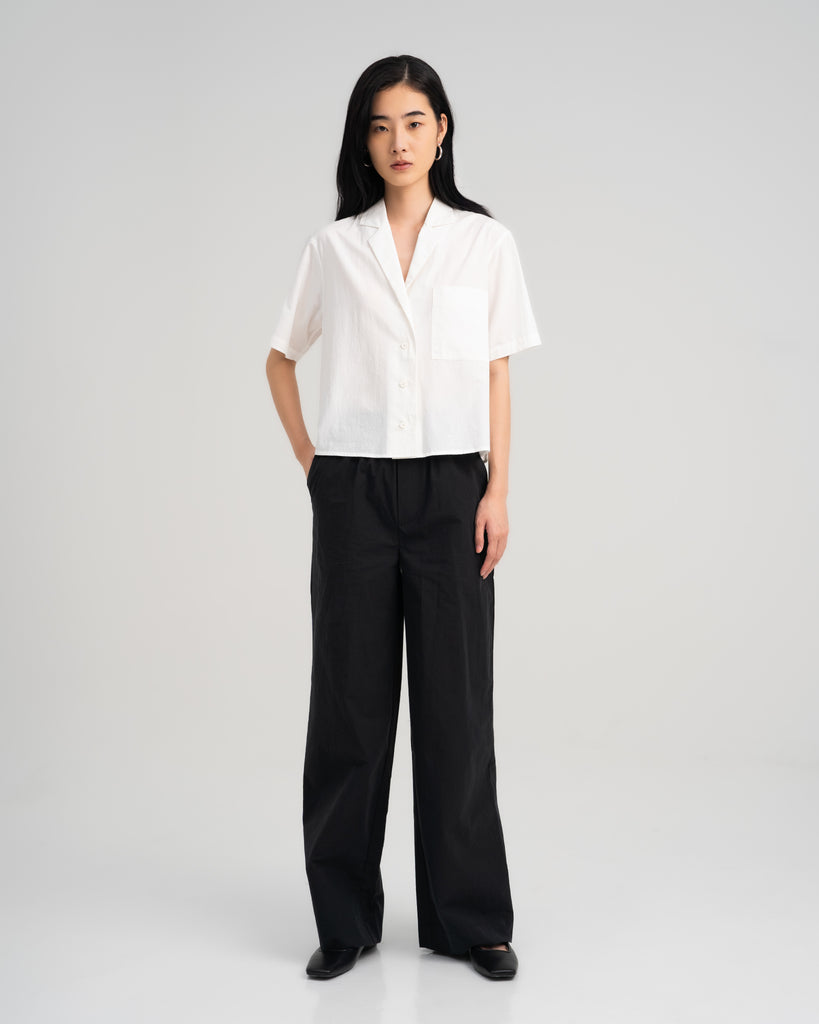 Women's Relaxed Camp Collar Shirt White