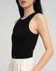 Women Cotton Ribbed Tank Top Black