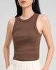 Women Cotton Ribbed Tank Top Cocoa