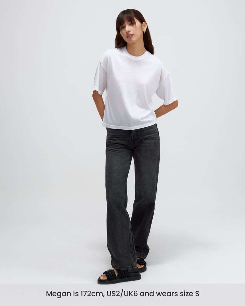 Women Tencel Lyocell Relaxed Tee White 